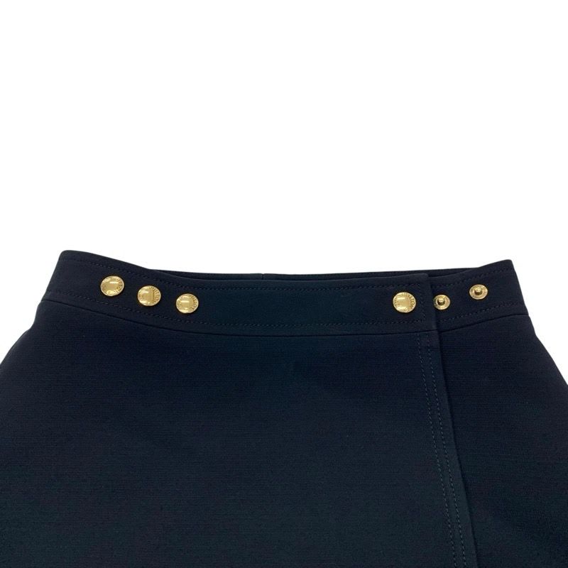 Louis Vuitton Bottoms Wool Black Gold Wrap Skirt Mini