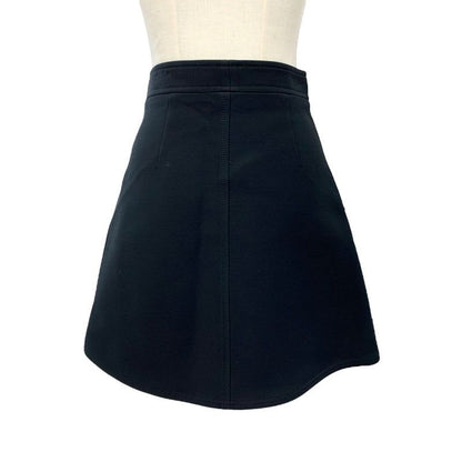 Louis Vuitton Bottoms Wool Black Gold Wrap Skirt Mini