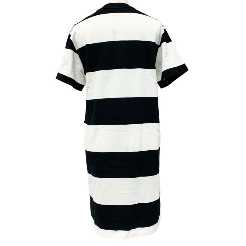 Louis Vuitton Dress Cotton Black White Border Pocket Chain