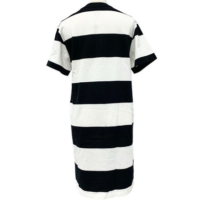 Louis Vuitton Dress Cotton Black White Border Pocket Chain
