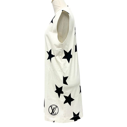 Louis Vuitton Dress Cotton White Black Gold Logo Star