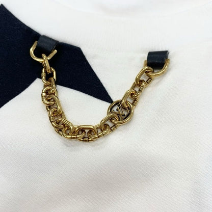 Louis Vuitton Dress Cotton White Black Gold Logo Star