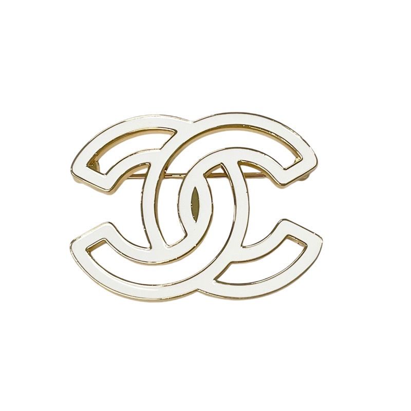 Chanel Brooch Corsage White Gold Here Mark