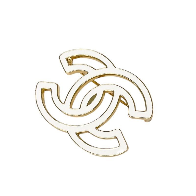 Chanel Brooch Corsage White Gold Here Mark