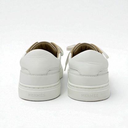 Hermes Day Sneakers Shoes Leather Beige White Pink Gold Kelly Hardware
