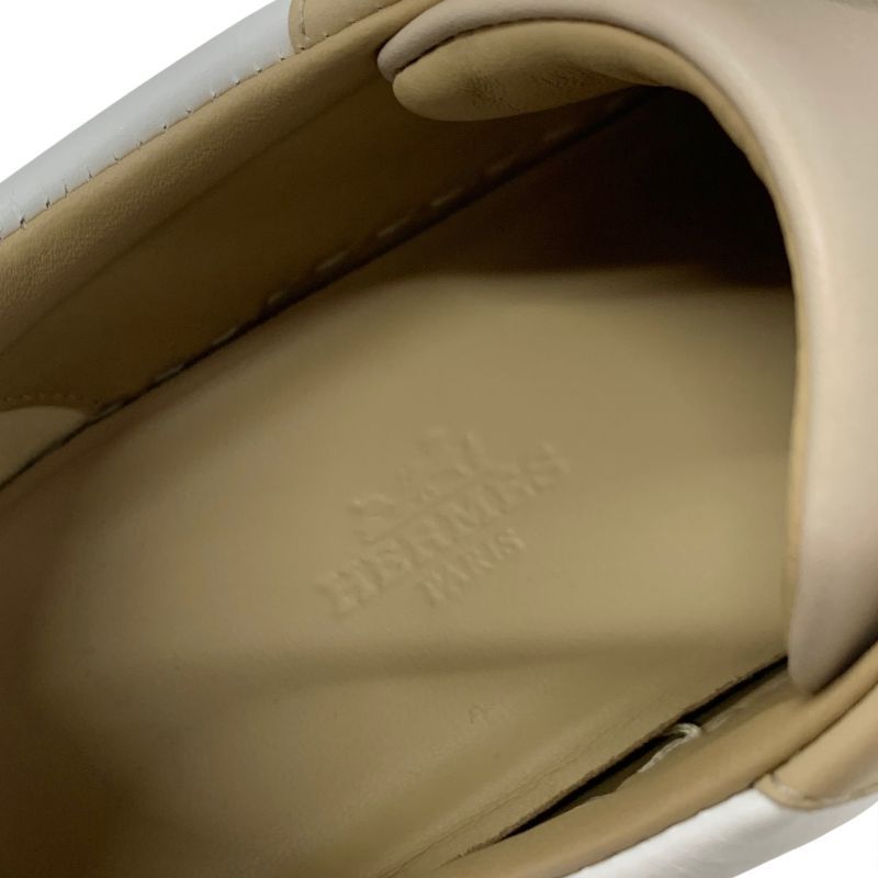 Hermes Day Sneakers Shoes Leather Beige White Pink Gold Kelly Hardware