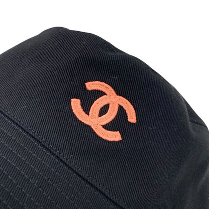 Chanel Hat Cotton Black Multicolor Coco Mark Bucket Reversible