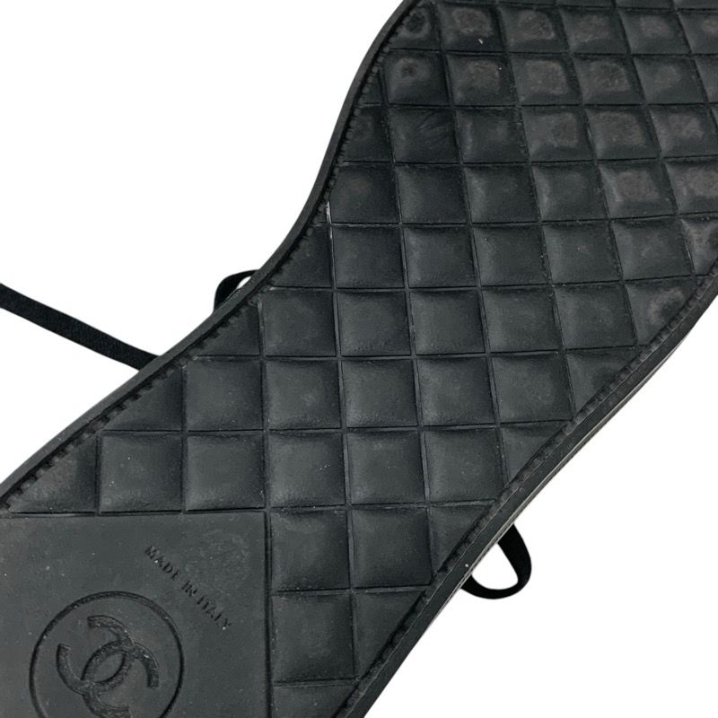 Chanel Sneakers Shoes Fabric Black White Coco Mark Pearl Lace Up Shoes