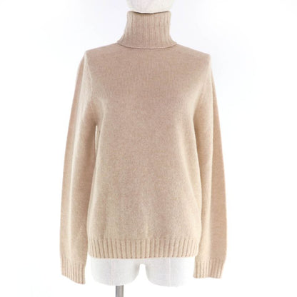 Celine 2a514350d 100% Wool Turtleneck Long Sleeve Knit Top Beige M Made In