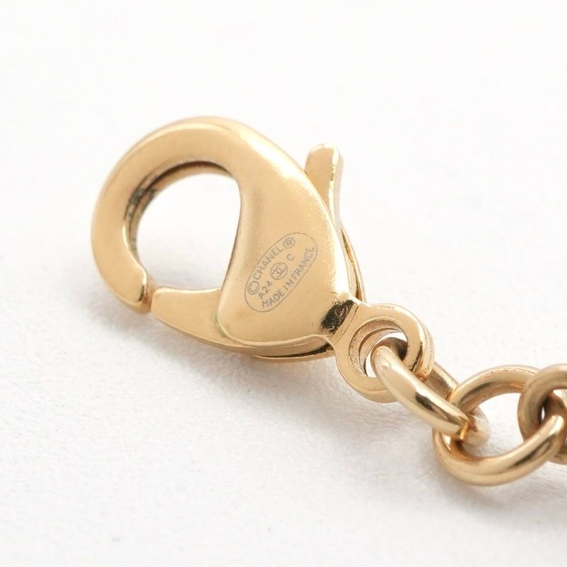 Chanel Necklace Pendant Choker Gold Black Coco Mark Rhinestone