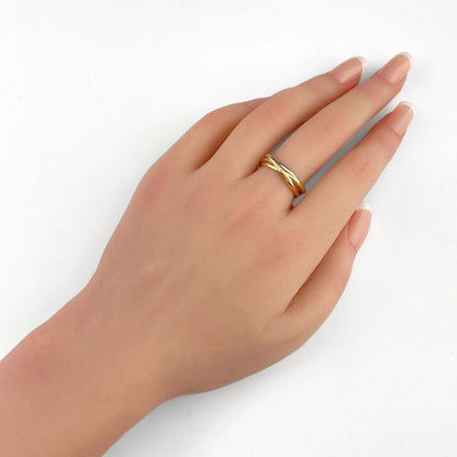 Cartier Trinity Ring YG Yellow Gold Ring Size 155 750 Ladies