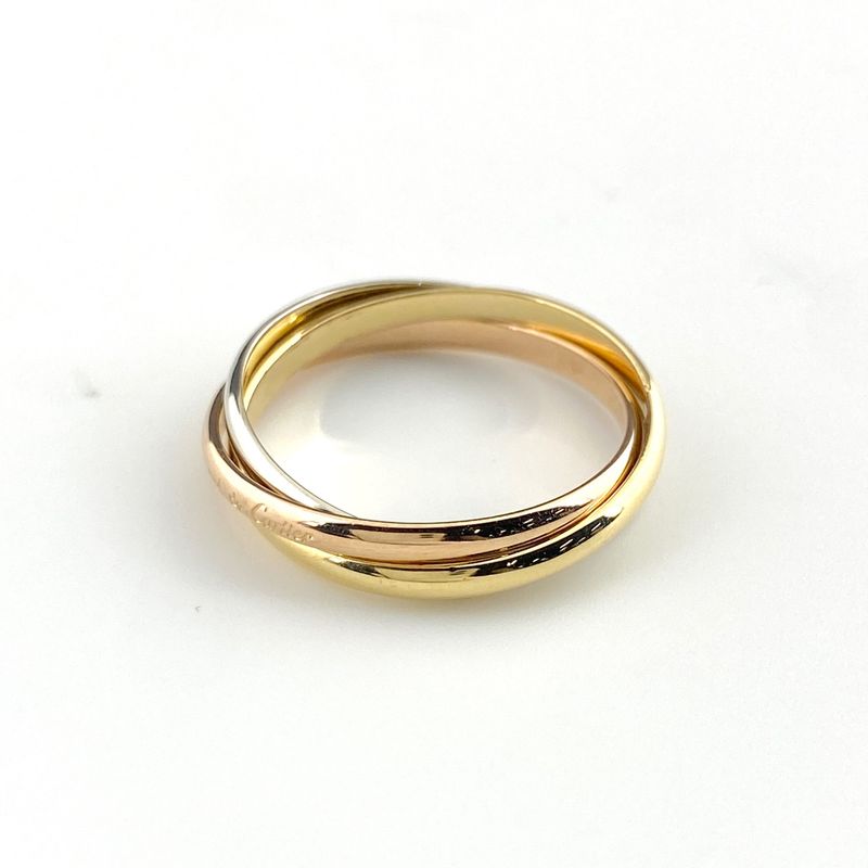 Cartier Trinity Ring YG Yellow Gold Ring Size 155 750 Ladies