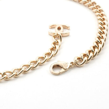 Chanel Necklace Pendant Choker Gold Black White Logo
