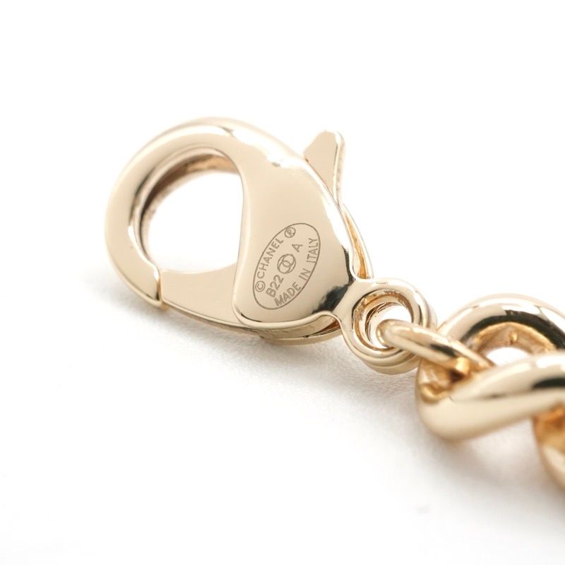 Chanel Necklace Pendant Choker Gold Black White Logo