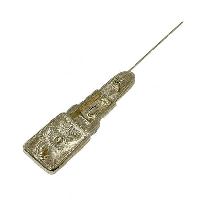 Chanel Brooch Corsage Gold Black Pink Here Mark Rhinestone Lip Motif