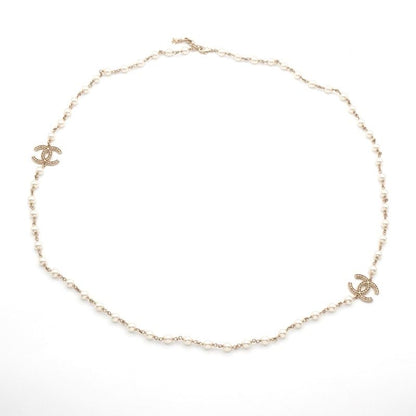Chanel Necklace Pendant Choker Gold Coco Mark Long Necklace