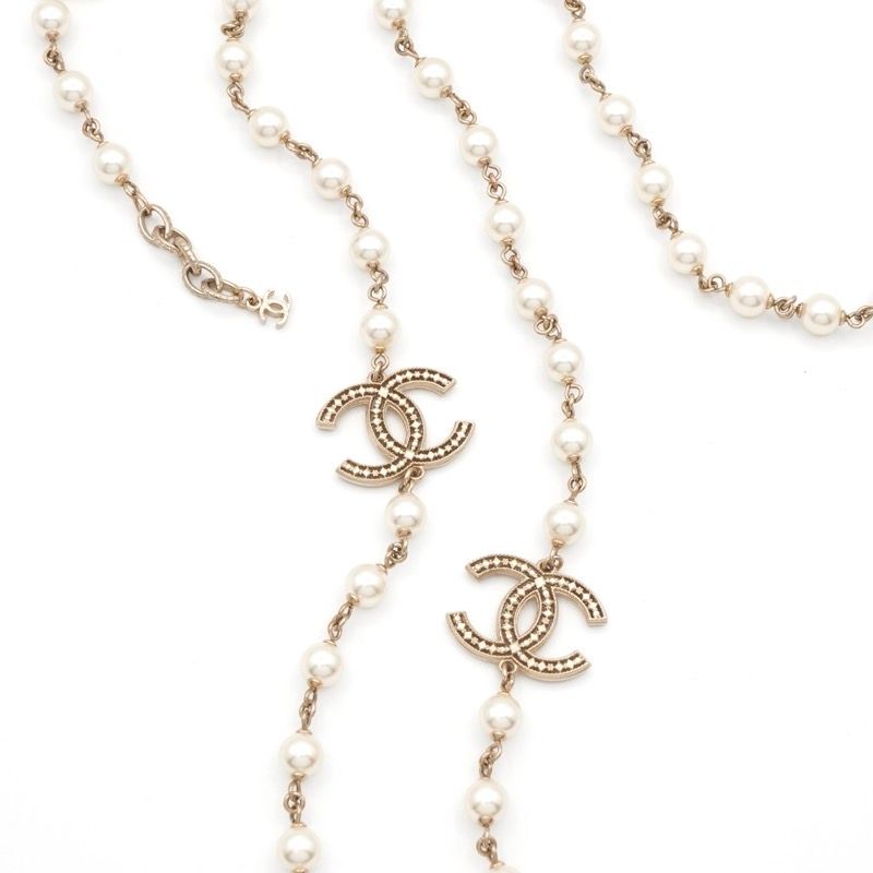 Chanel Necklace Pendant Choker Gold Coco Mark Long Necklace