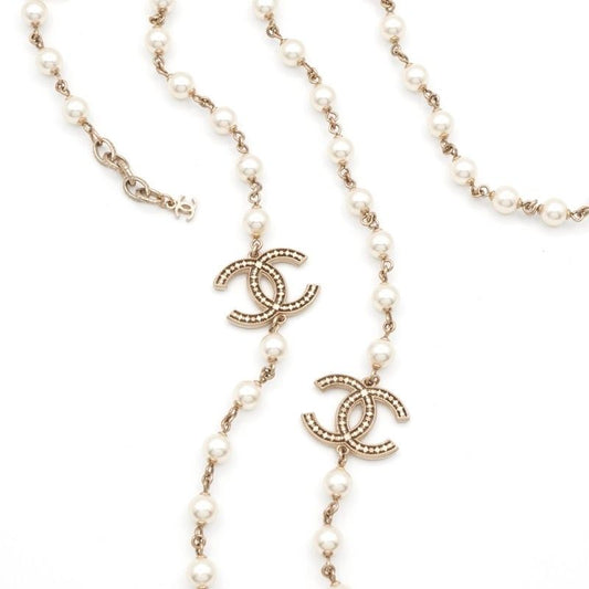 Chanel Necklace Pendant Choker Gold Coco Mark Long Necklace