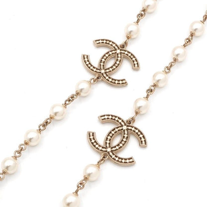 Chanel Necklace Pendant Choker Gold Coco Mark Long Necklace