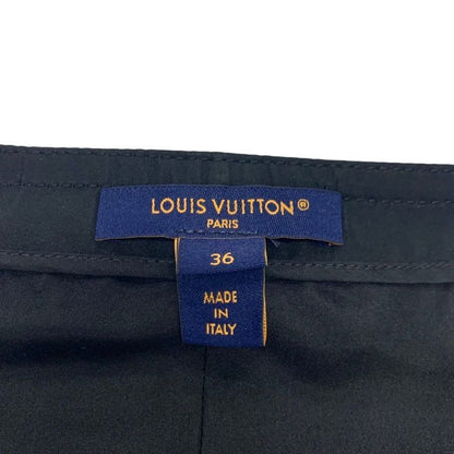 Louis Vuitton Dress Silk Black Boxy Button Front Jewel Sleeveless