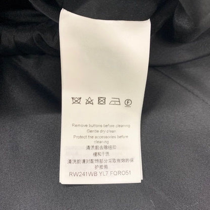 Louis Vuitton Dress Silk Black Boxy Button Front Jewel Sleeveless