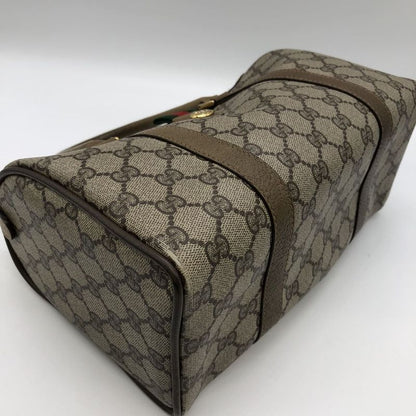 Gucci 116 02 Boston Bag Handbag GG Supreme Sherry PVC Brown Old Gucci Vintage