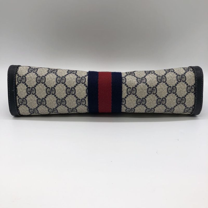 Gucci Clutch Bag Second Bag Pouch GG Supreme Sherry Navy Ladies Men's Old Gucci