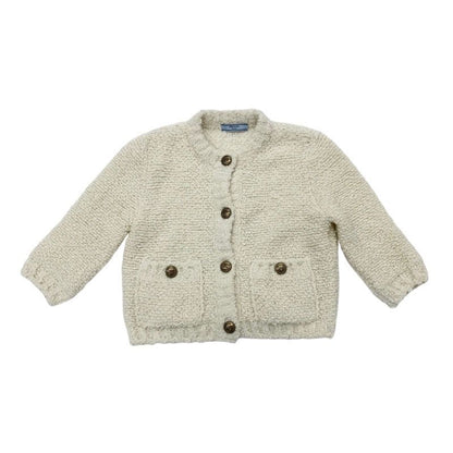Prada Top White Gold Bou Cles Mohair Cardigan Logo Knit