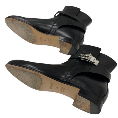 Hermes Neo Boots Short Boots Shoes Leather Black Silver Kelly Hardware