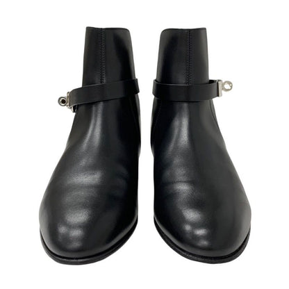 Hermes Neo Boots Short Boots Shoes Leather Black Silver Kelly Hardware