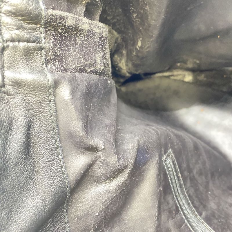 Gucci Handbag Shoulder Bag 2way Bamboo Leather Black Old Gucci Vintage Ladies