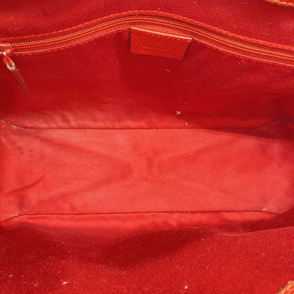 Gucci 113019 Tote Handbag GG Canvas Leather Red Ladies Men Vintage Fashion USED