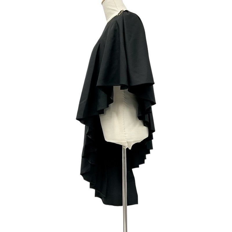 Louis Vuitton Outerwear Black Asymmetrical Pleated Cape Wool