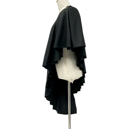 Louis Vuitton Outerwear Black Asymmetrical Pleated Cape Wool