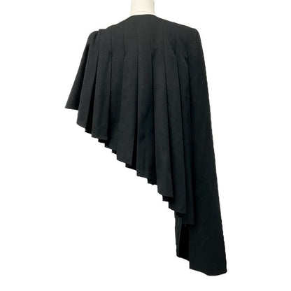 Louis Vuitton Outerwear Black Asymmetrical Pleated Cape Wool