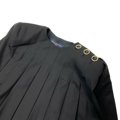 Louis Vuitton Outerwear Black Asymmetrical Pleated Cape Wool