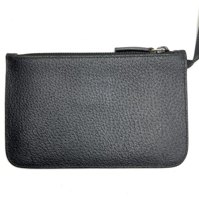 Gucci Old Gucci 00-1880 Bamboo Shoulder Bag Handbag With Pouch Black Leather