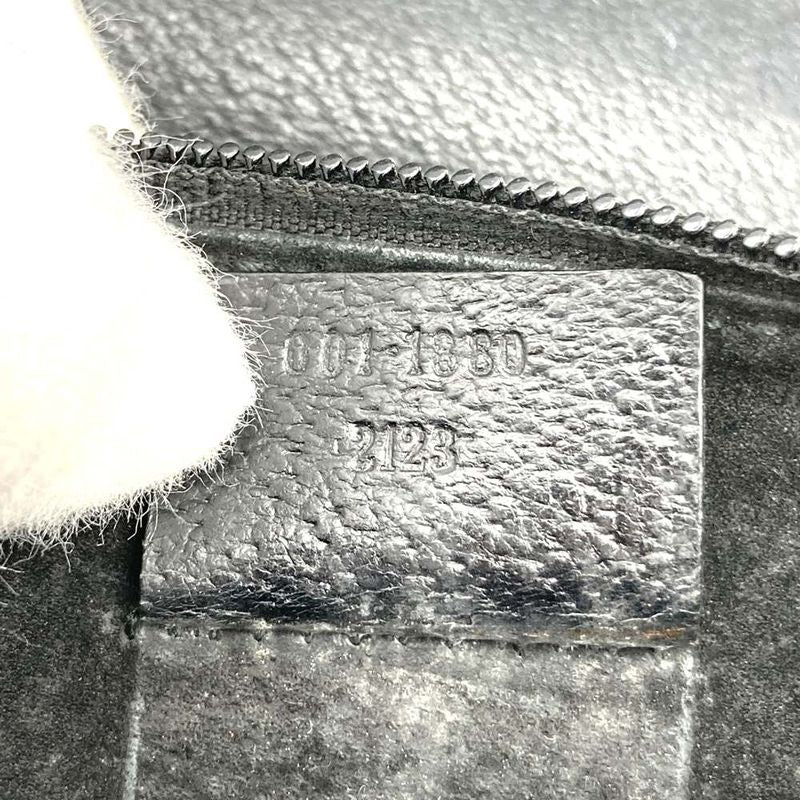 Gucci Old Gucci 00-1880 Bamboo Shoulder Bag Handbag With Pouch Black Leather