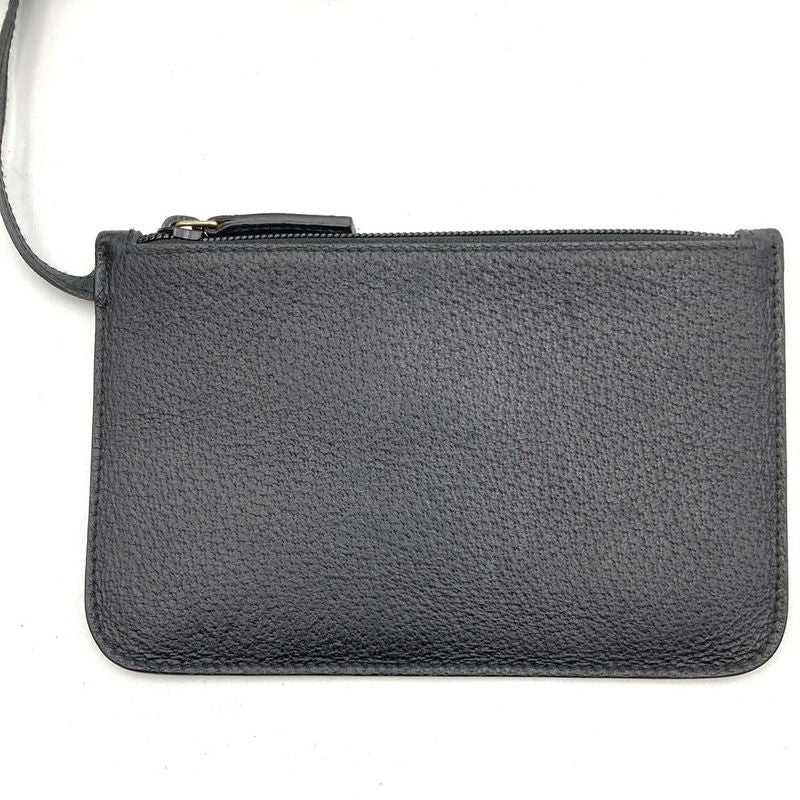 Gucci Old Gucci 00-1880 Bamboo Shoulder Bag Handbag With Pouch Black Leather