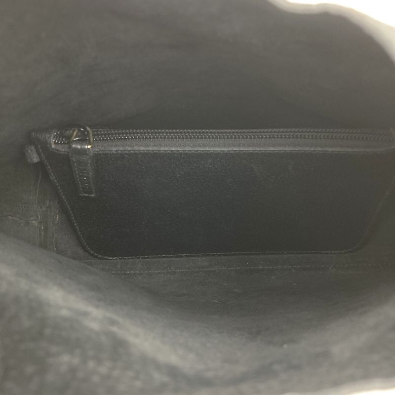 Gucci Old Gucci 00-1880 Bamboo Shoulder Bag Handbag With Pouch Black Leather