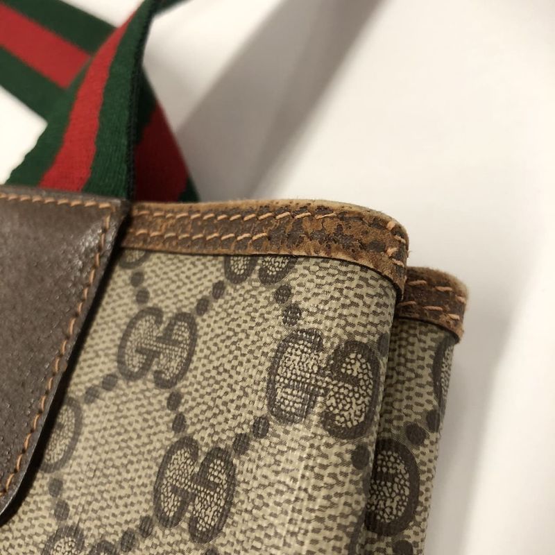 Gucci Old Gucci 89.02.003 Tote Bag Sherry Line GG Supreme Brown Ladies Men