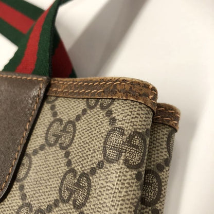 Gucci Old Gucci 89.02.003 Tote Bag Sherry Line GG Supreme Brown Ladies Men
