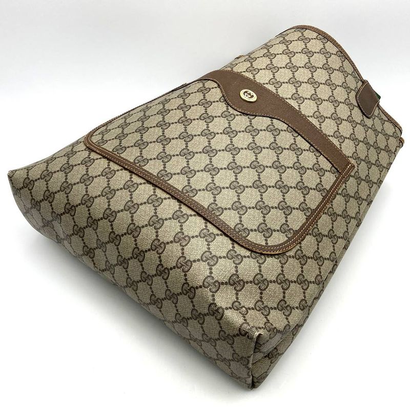 Gucci Old Gucci 89.02.003 Tote Bag Sherry Line GG Supreme Brown Ladies Men