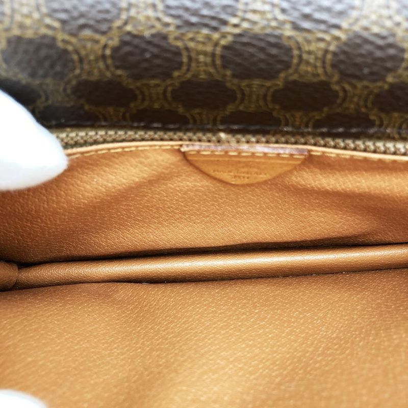 Celine M11 Macadam Shoulder Bag PVC Leather Brown Ladies Men Fashion Vintage