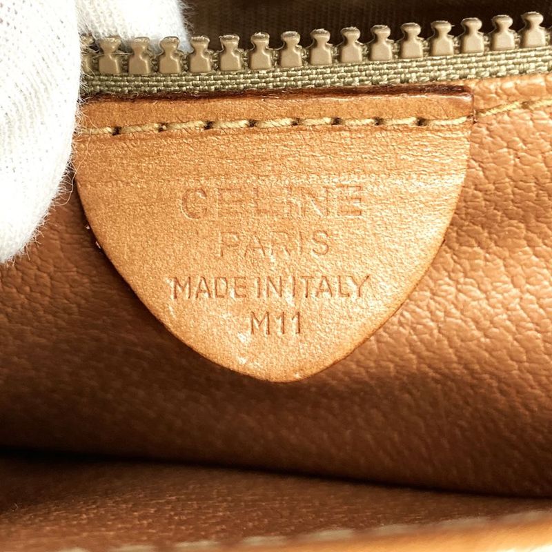 Celine M11 Macadam Shoulder Bag PVC Leather Brown Ladies Men Fashion Vintage