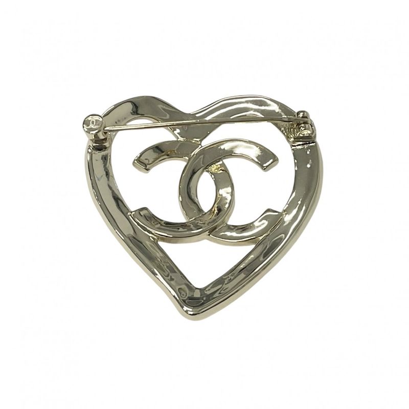 Chanel Brooch Corsage Gold Coco Mark Logo Heart