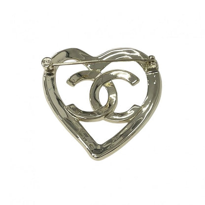 Chanel Brooch Corsage Gold Coco Mark Logo Heart