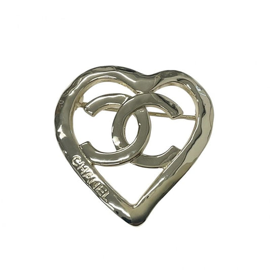 Chanel Brooch Corsage Gold Coco Mark Logo Heart
