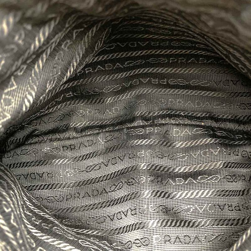 Prada Tote Handbag Nylon Leather Red Ladies Men Vintage Fashion Gift USED