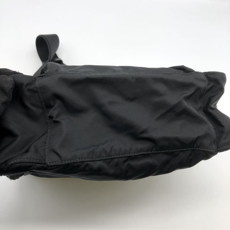 Prada Shoulder Bag Black Belt Nylon Leather Women Men Fashion Gift Vintage USED
